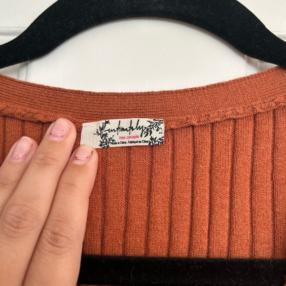 Free People Ribbed Tank Top - Rust - Picture 4 of 5